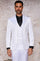 Mens 3-Piece Slim-Fit Shiny All Satin Suit White