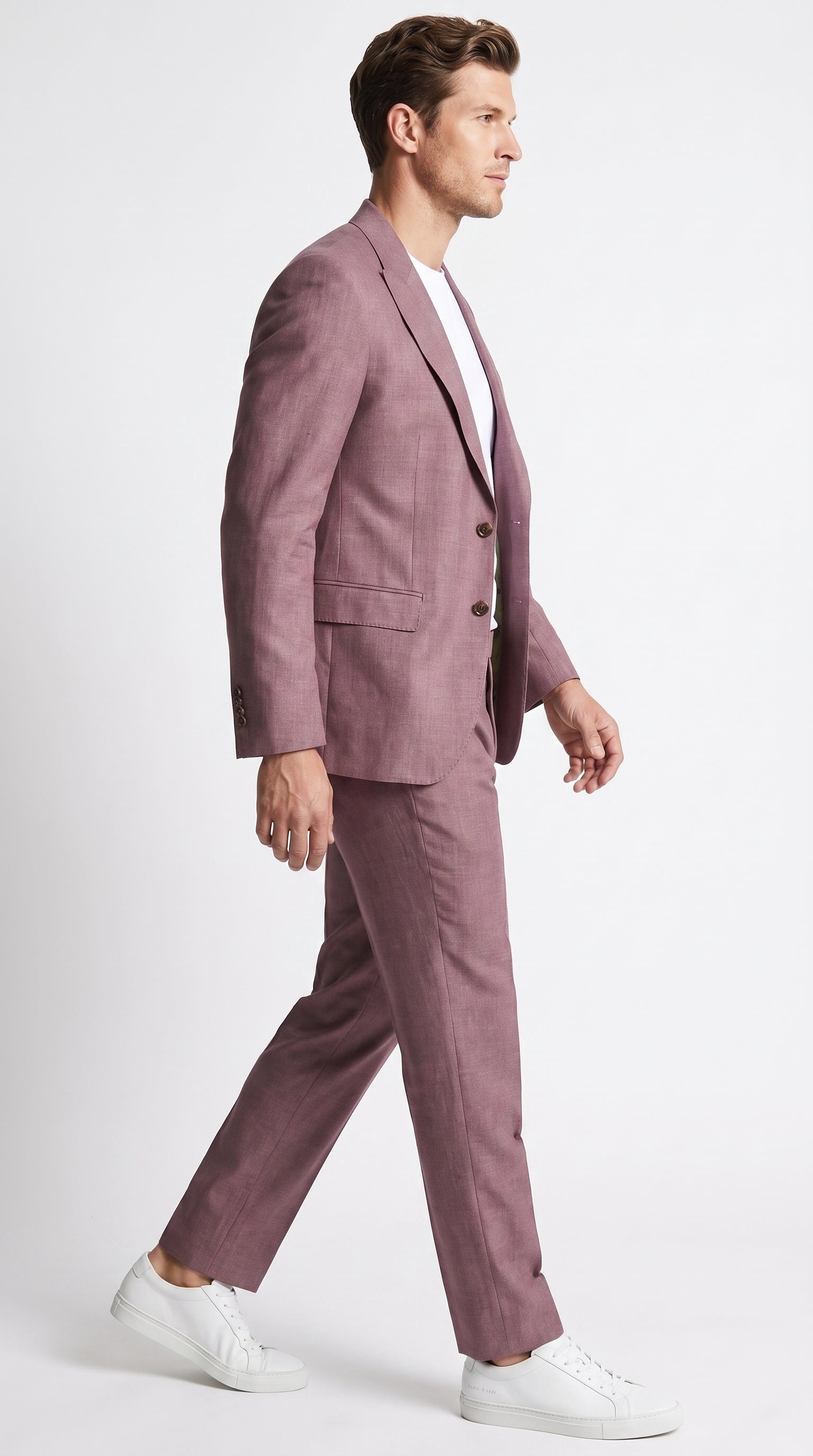 Men’s Mauve 2-Piece Suit – Classic Two-Button Wedding, Prom and Business Suit - 34 Short or Extra Small