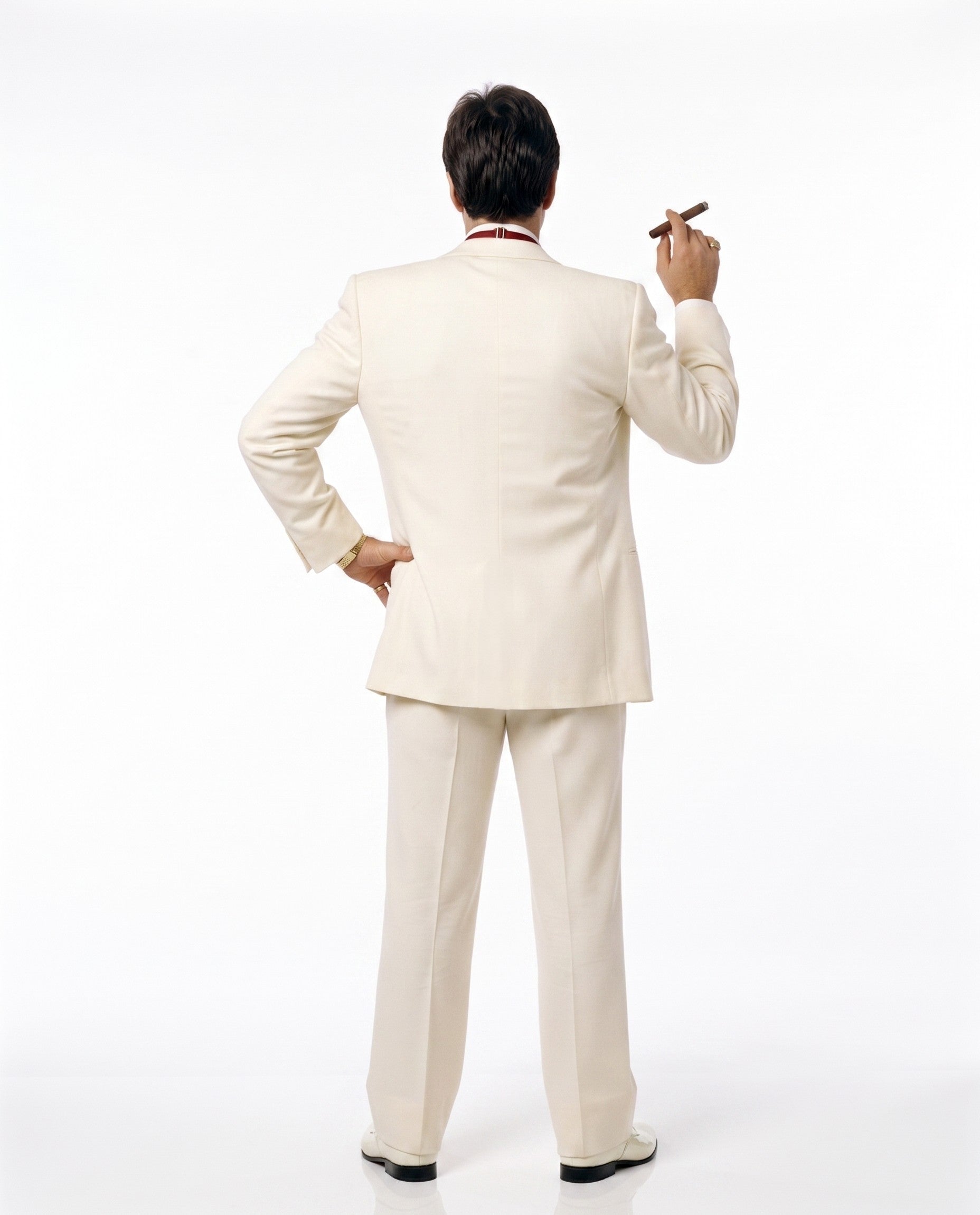 Tony Montana’s Ivory Vested Suit – Classic Ivory 3 Piece Suit for Wedding, Formal and Evening Wear - 34 Short or Extra Small