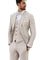 Mens Big and Tall Linen Suits -  Beige Single Breasted Summer Fabric Suit