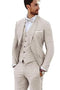 Mens Big and Tall Linen Suits -  Beige Single Breasted Summer Fabric Suit