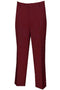 "Burgundy Men's Regular Fit Wool Dress Pants - Flat Front Style"
