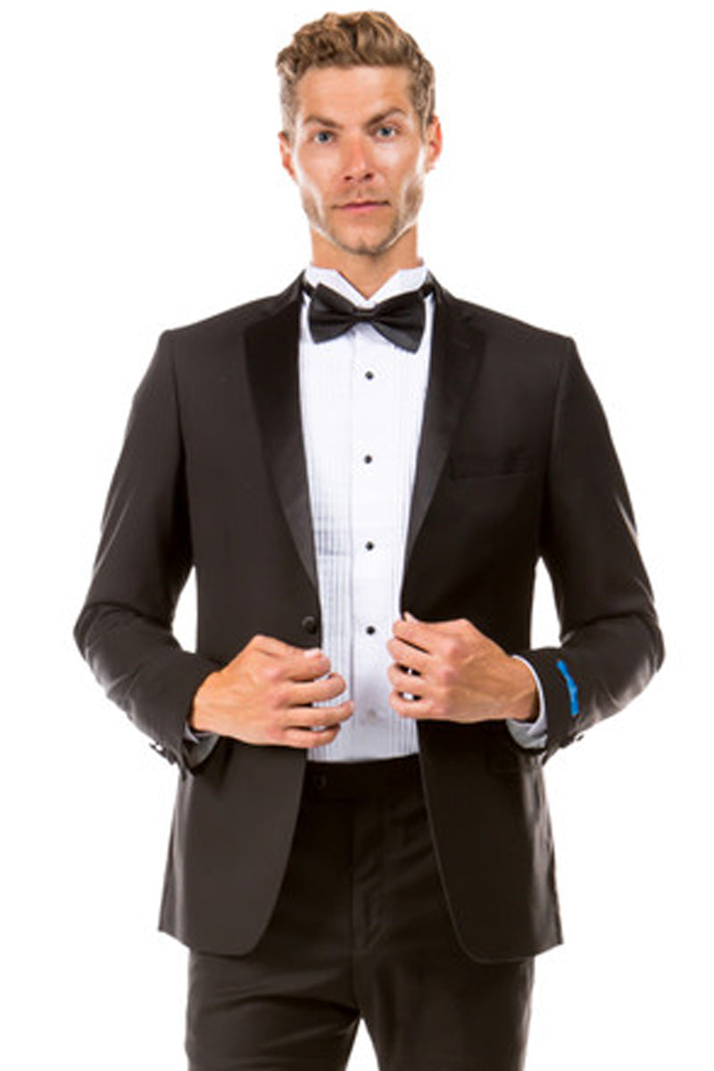 Black Slim Fit Two Button Men's Tuxedo for Wedding & Prom