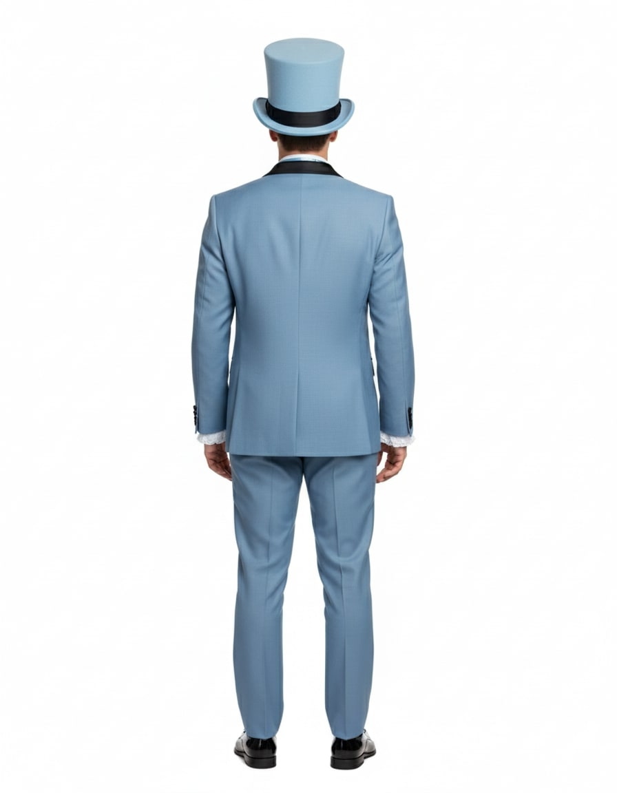 Dumb and Dumber Light Blue Tuxedo Costume for Men with Matching Top Hat – Classic 90s Party and Halloween Suit - 34 Short or Extra Small