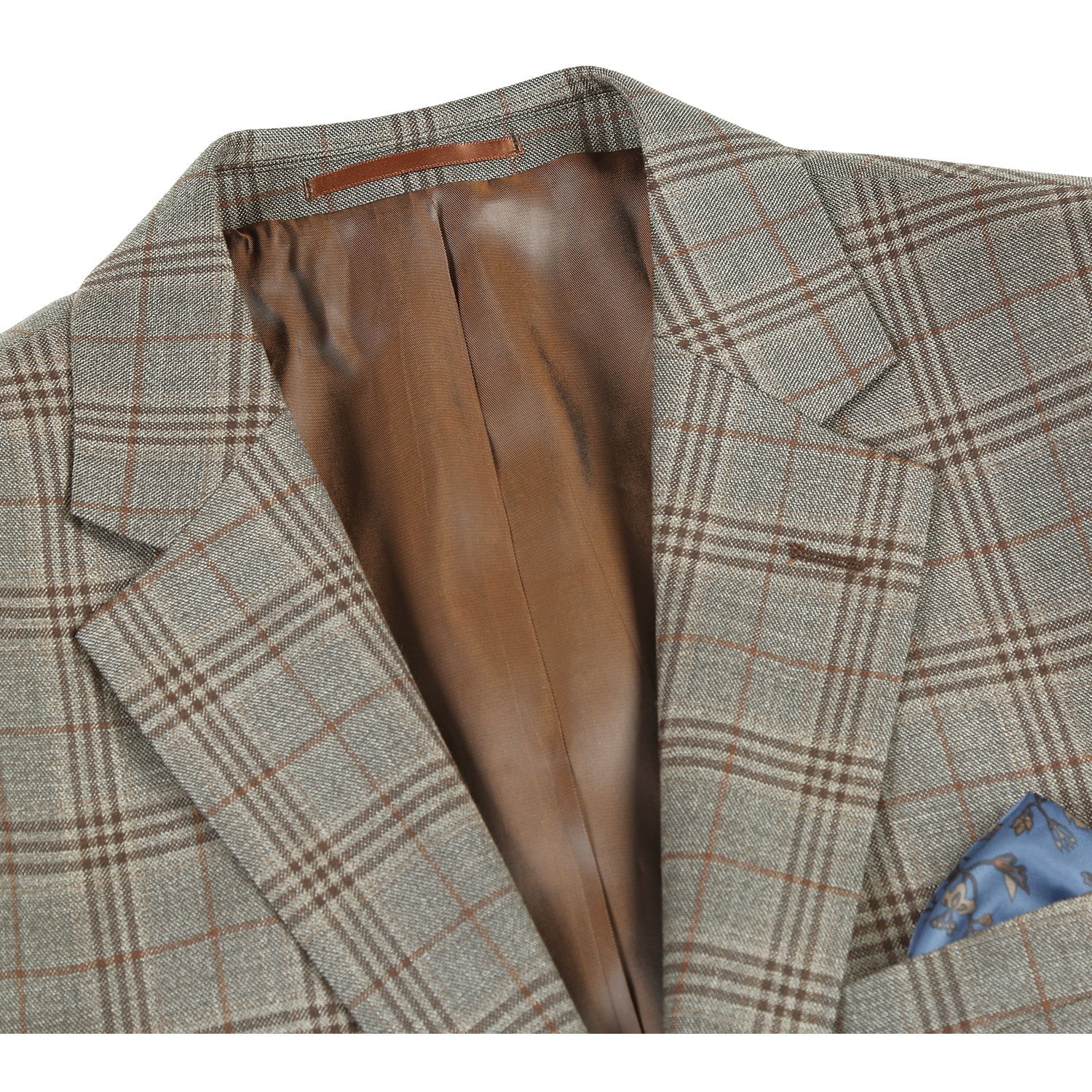 563-12 Men's Slim Fit Wool Checked Suits - 38Lx32W
