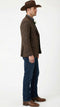 Men’s Brown Western Tweed Herringbone Blazer Jacket – Classic Cowboy Style Sport Coat for Wedding Party