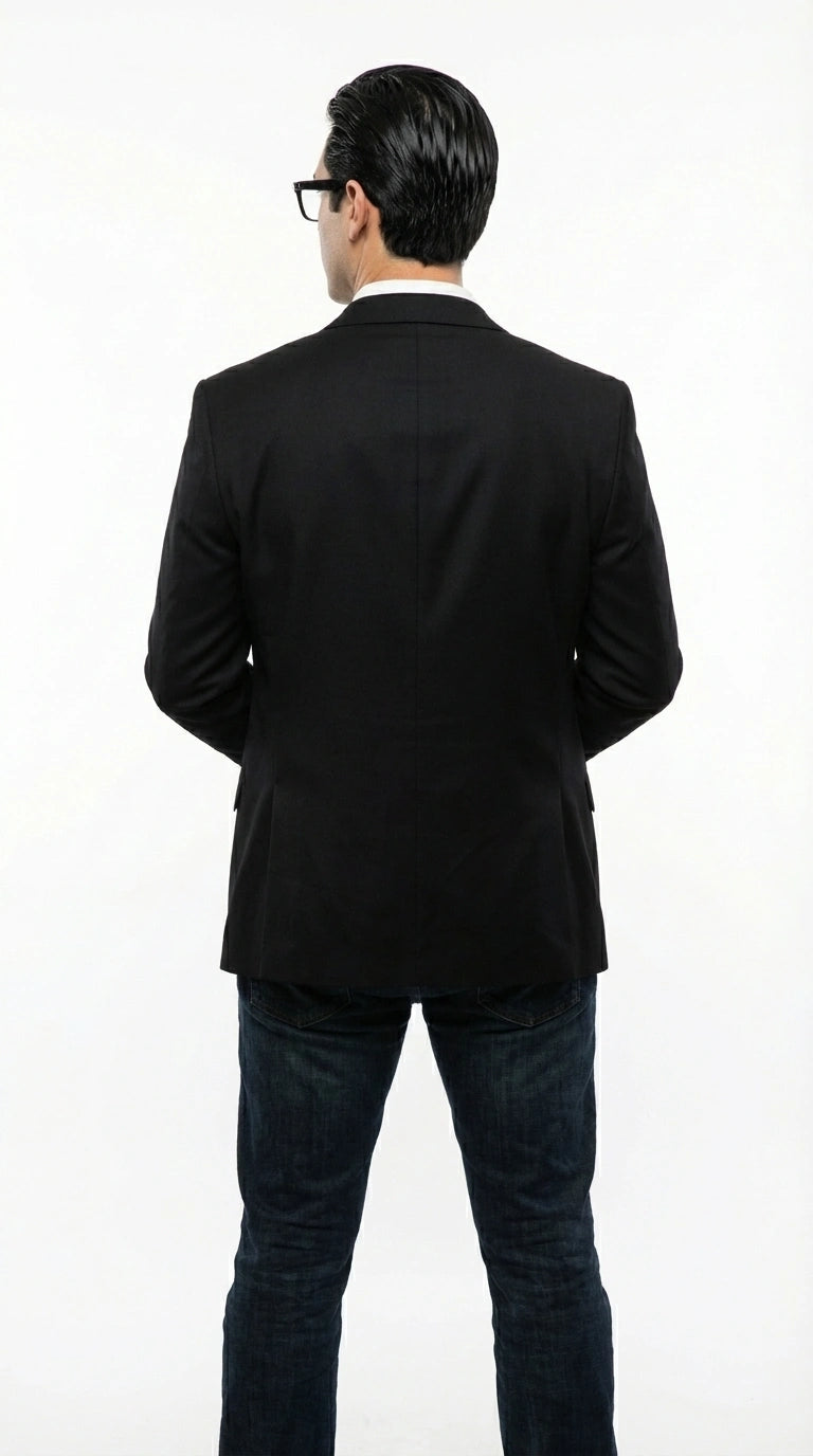 Mens Black Blazer – Clark Kent Inspired Smart Casual Office Blazer for Men Classic Everyday Formal Jacket - 36 Short