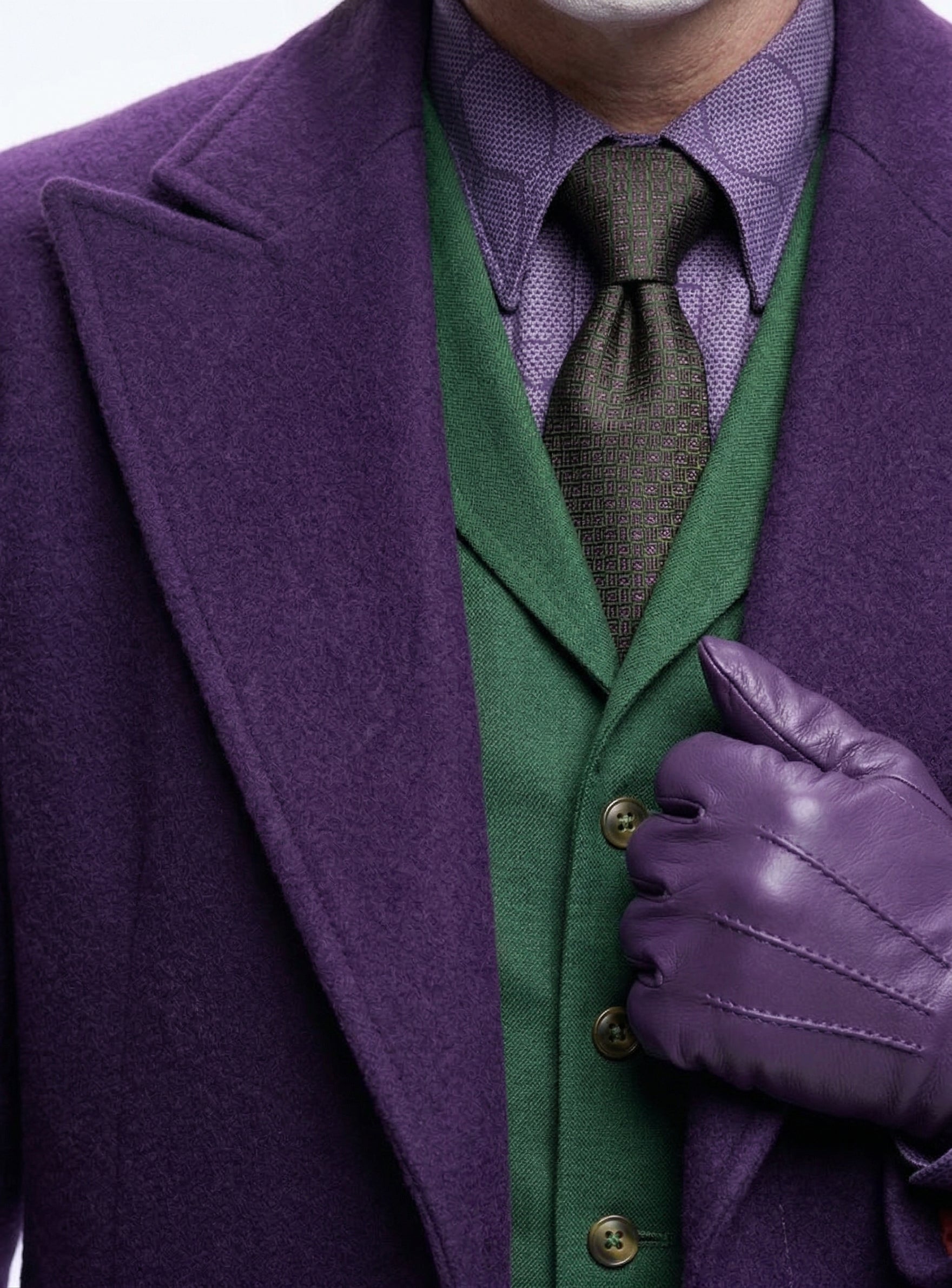 Men’s Purple Overcoat Joker Folie à Deux Arthur Fleck Inspired Long Coat – Classic Costume Trench Coat, Stylish Winter Party Wear Jacket - Coat Size 38