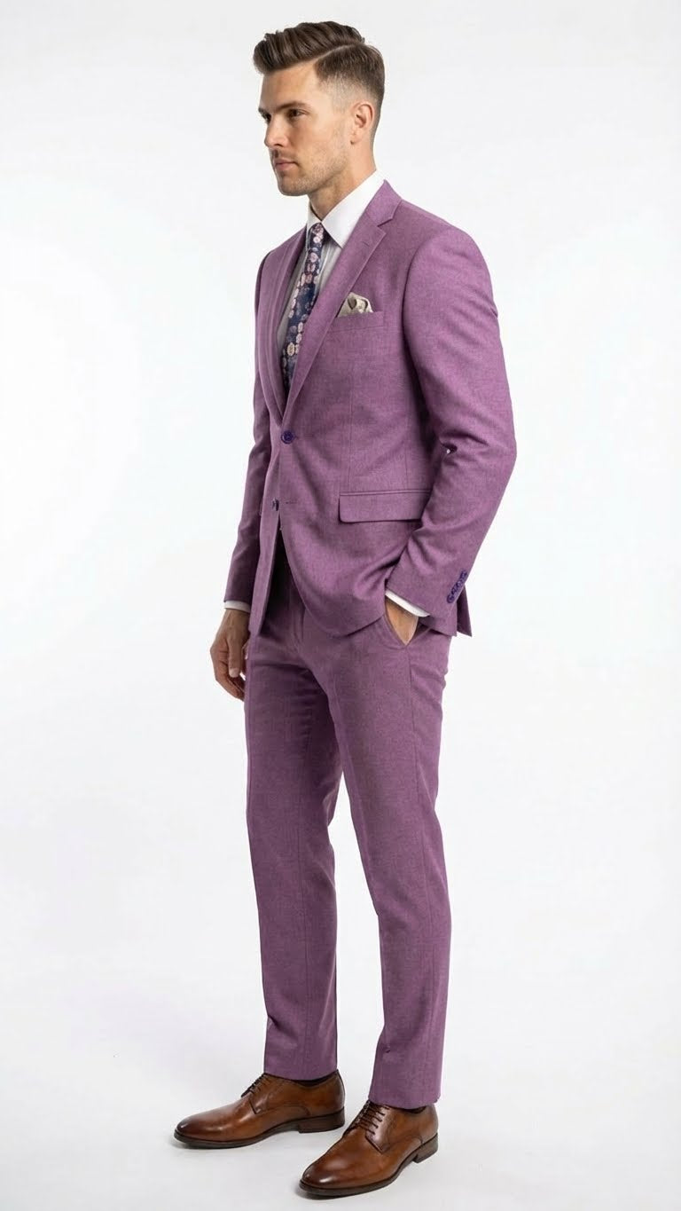 Men’s Light Purple Suit Blazer and Suit Jacket Mauve – Formal Wedding & Party Wear Coat for Business Prom and Church - 34 Short or Extra Small