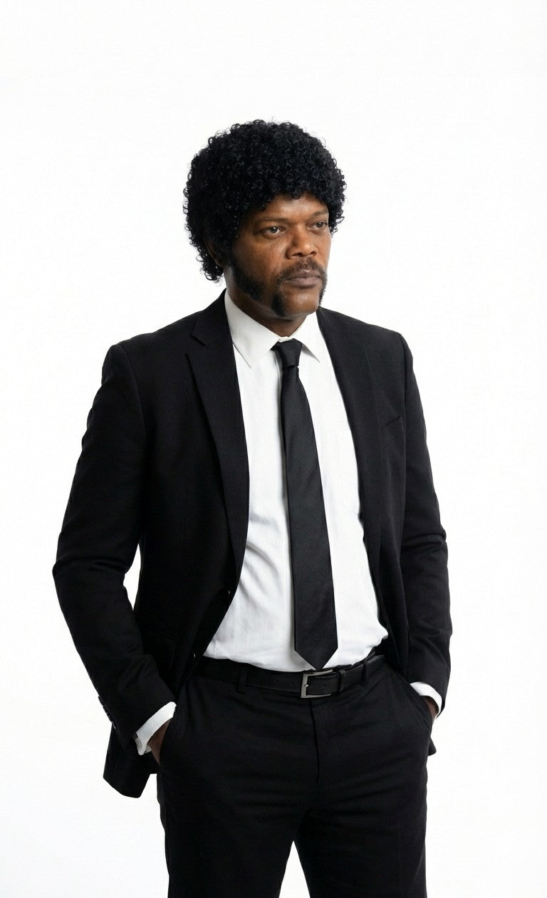Mens Black Blazer – Jules Winnfield Inspired Pulp Fiction Style Classic Formal Blazer for Men Vintage Retro Jacket - 36 Short