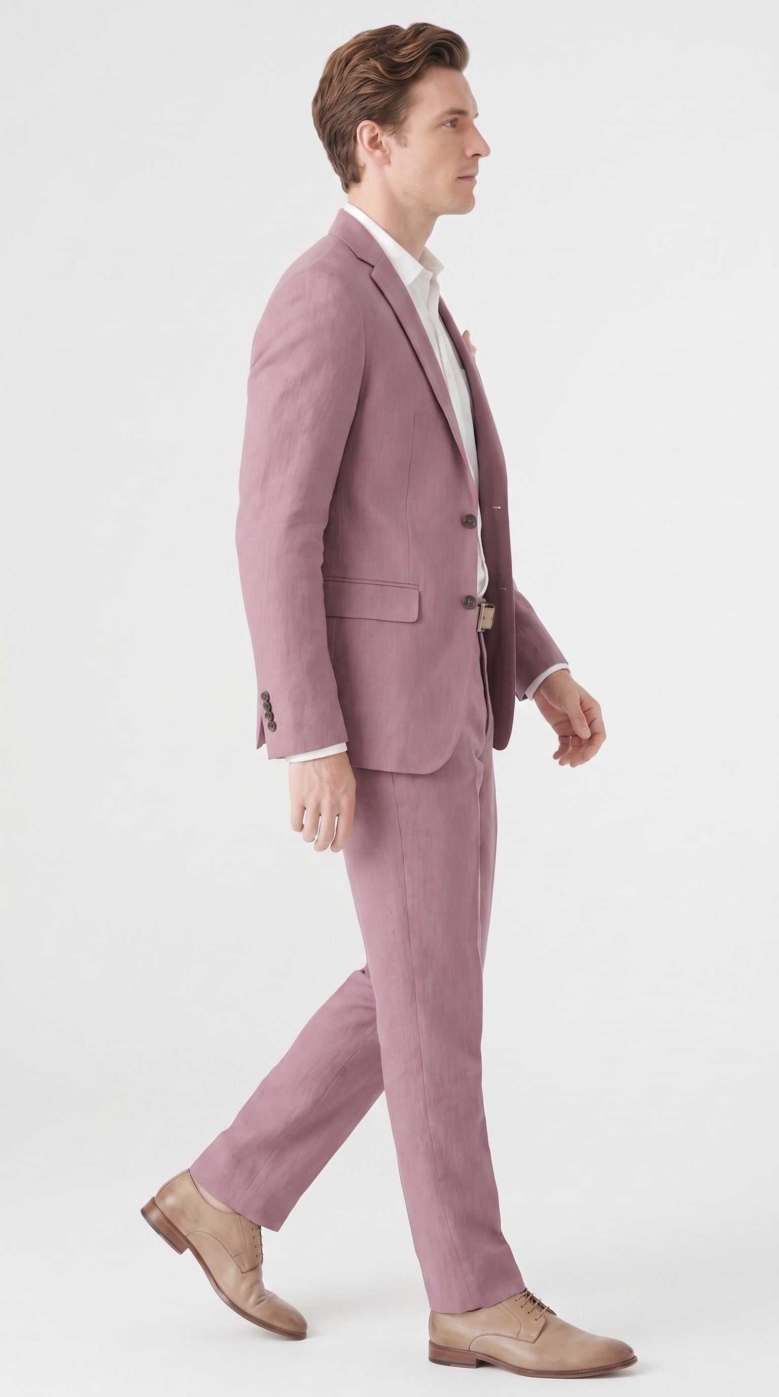 Men’s Mauve 2-Piece Suit – Two-Button Wedding, Prom and Business Suit
