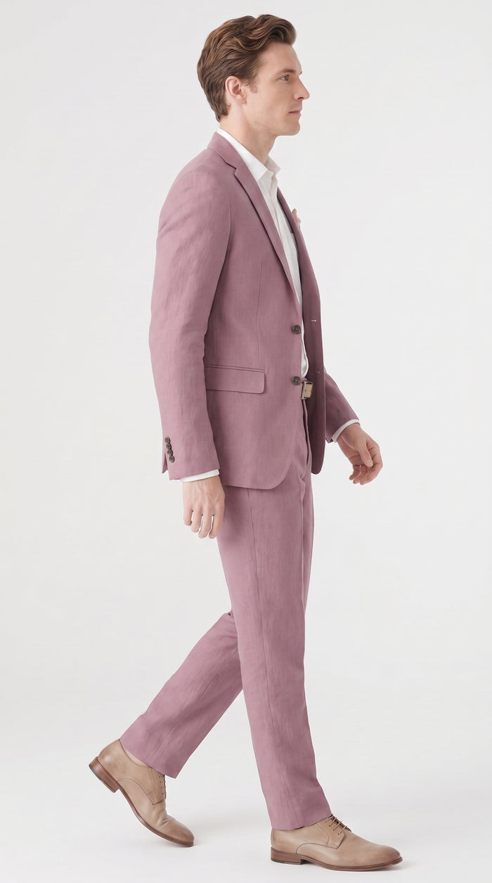 Men’s Mauve 2-Piece Suit – Two-Button Wedding, Prom and Business Suit