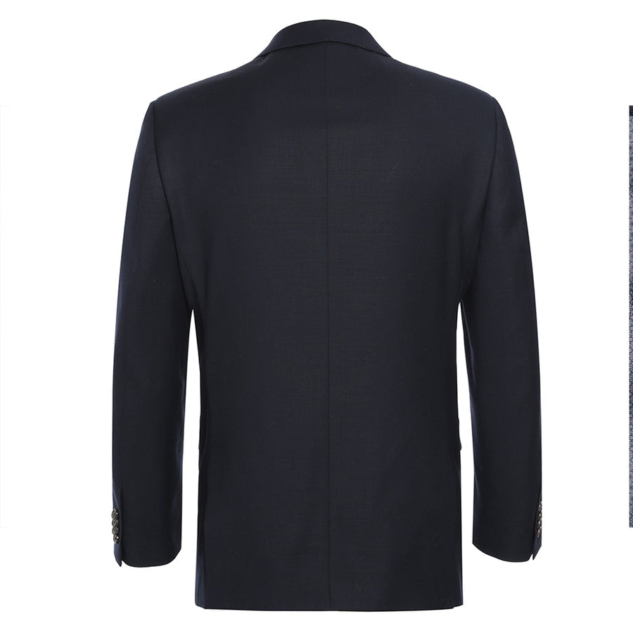 "Classic Fit Wool Sport Coat Blazer for Men - Basic Two Button in Black"