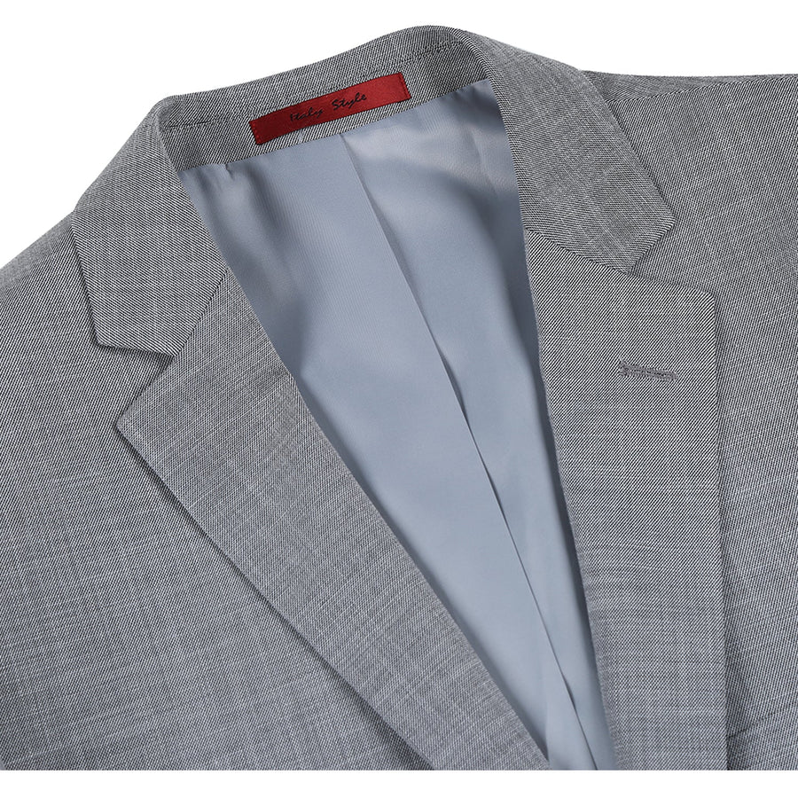 "Light Grey Slim Fit Two Button Men's Suit - Two Piece Hack Pocket"