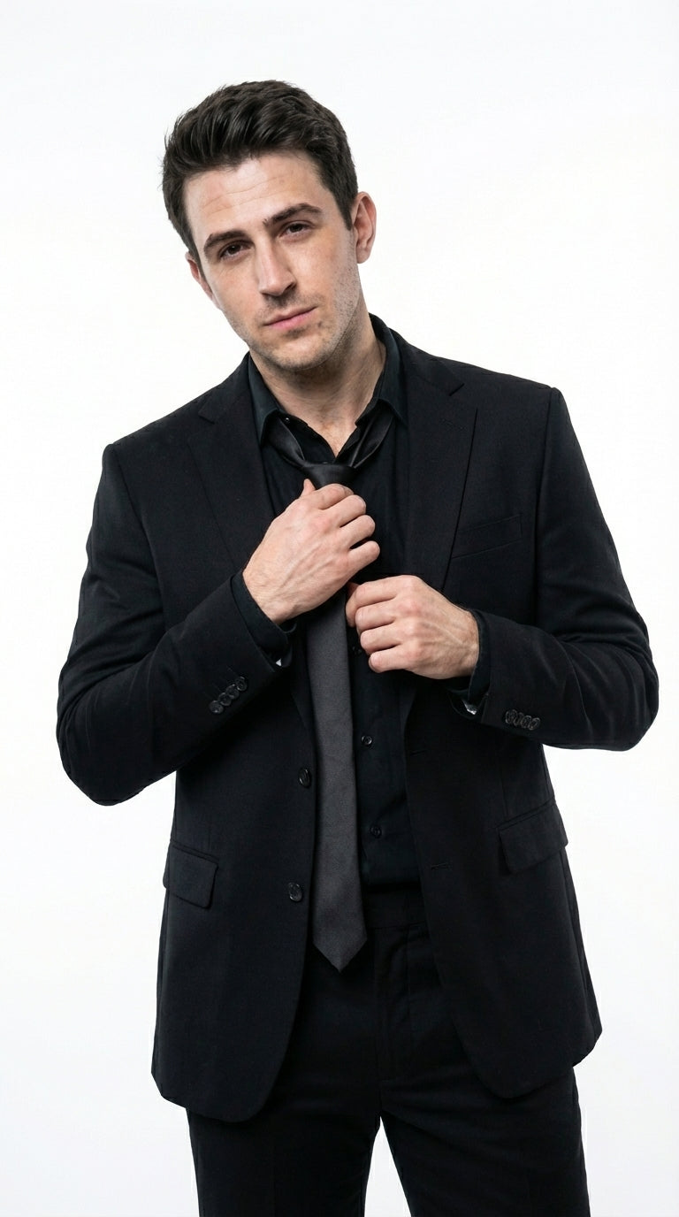 Mens Black Blazer – John Wick Inspired Classic Formal Blazer for Men Sleek Action Style Evening Jacket - 36 Short