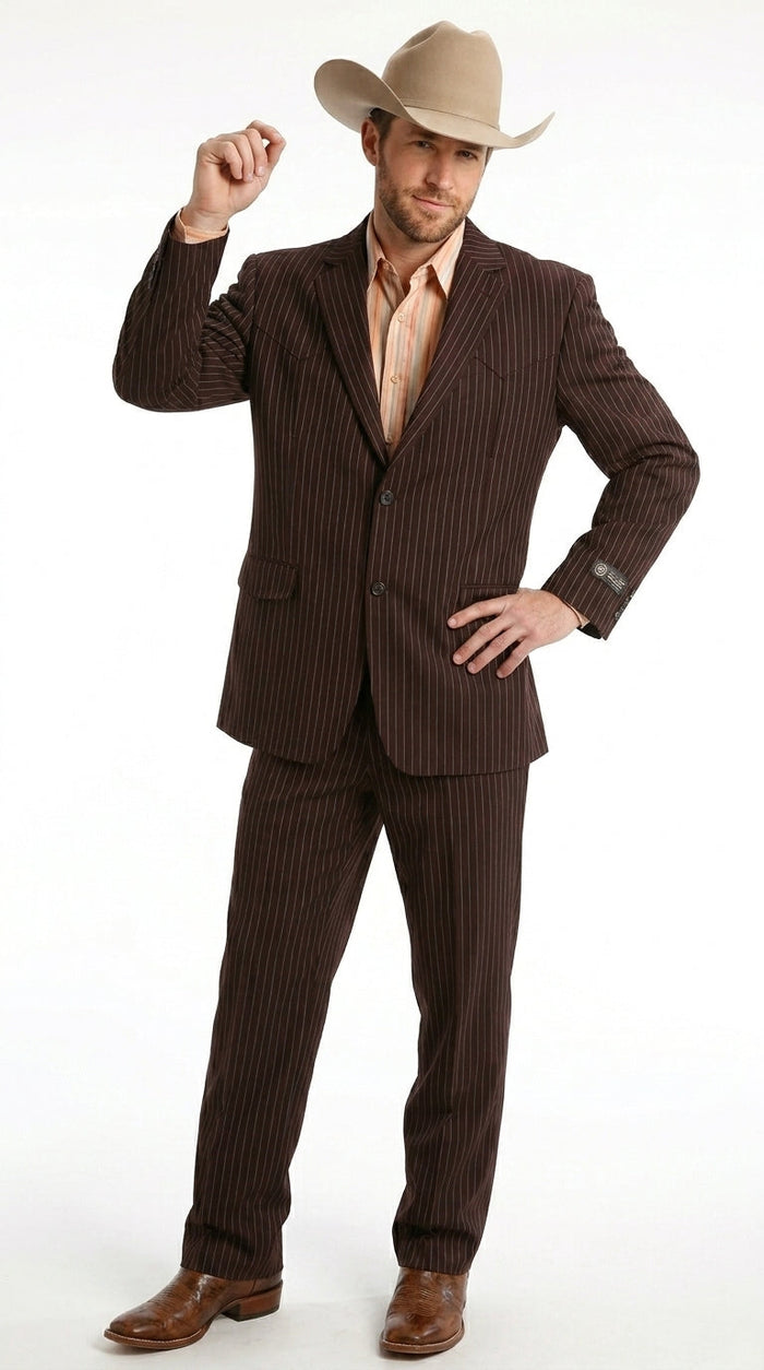 Men’s Pinstripe Western Suit – Classic Formal Blazer and Pant Set for Wedding, Traje Para Hombre Cowboy Style
