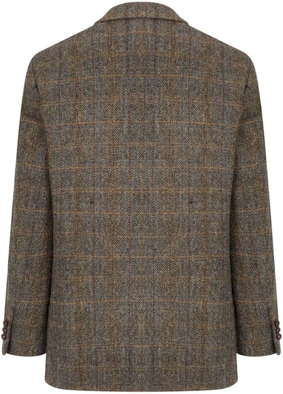 Walker and Hawkes Harris Tweed Blakemore Blazer for Men - Hand-Woven Wool Tweed Jacket with Polyester Lining, Regular Fit - 36 Short