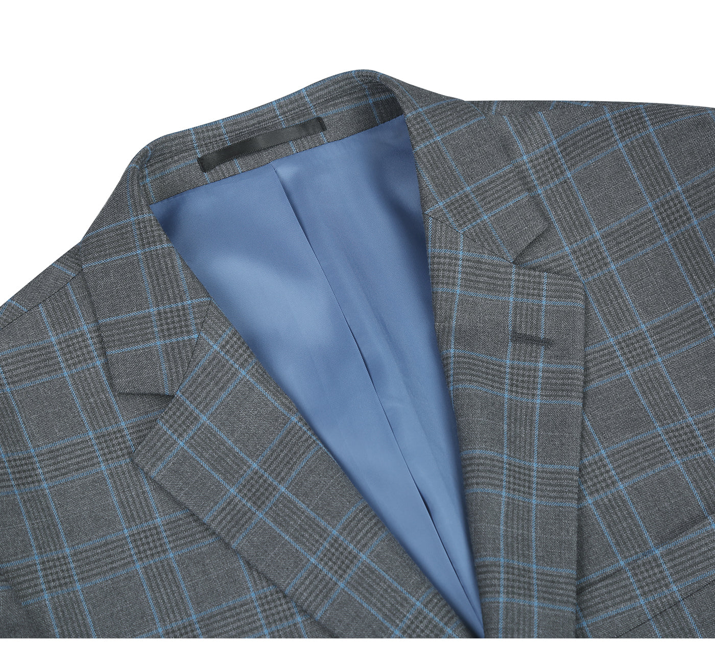 293-5 Men's Two Piece Classic Fit Windowpane Check Dress Suit - 36Sx30W