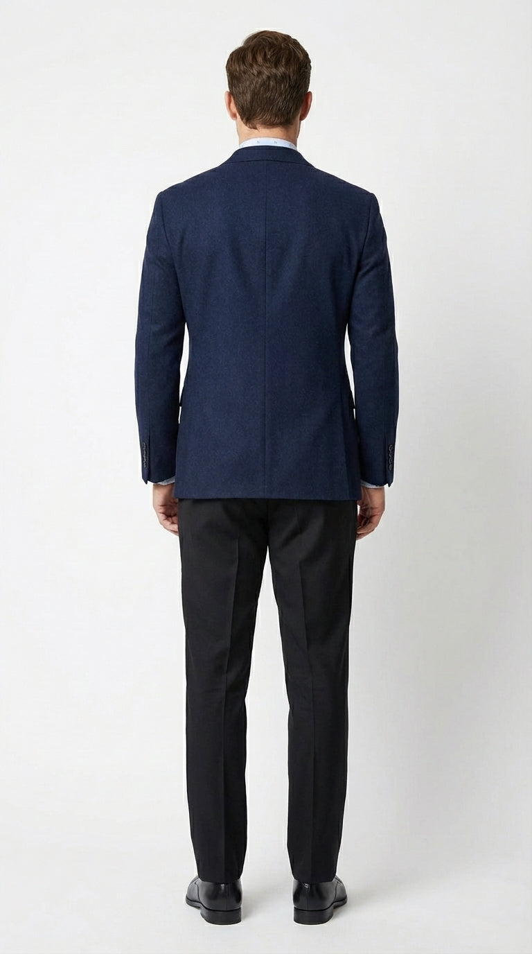 Mens Navy Blue Double Breasted Blazer – Classic Formal Suit Jacket for Business, Wedding, Office and Professional Wear - 36 Short