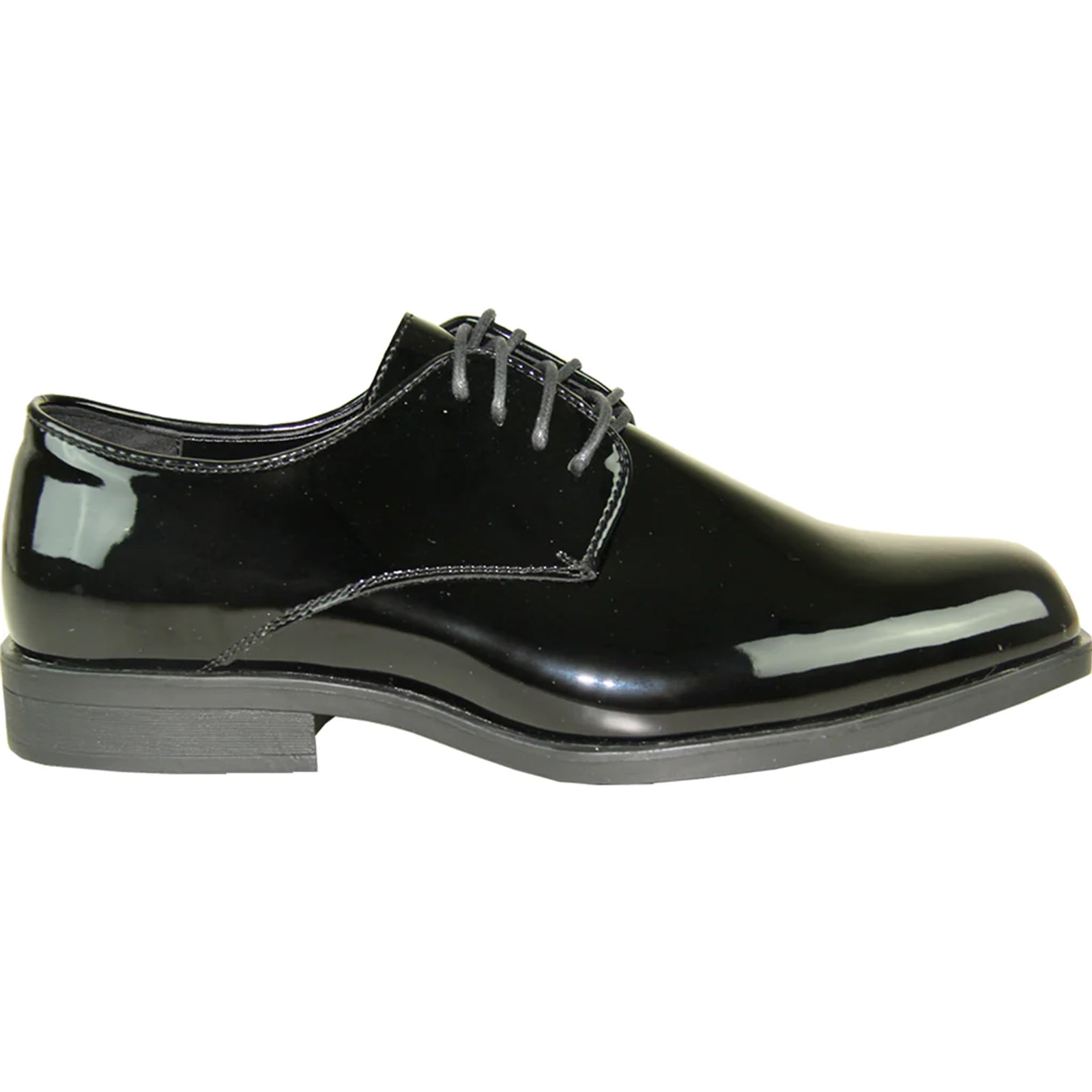"Black Patent Tuxedo Dress Shoe - Men's Classic Plain Square Toe"