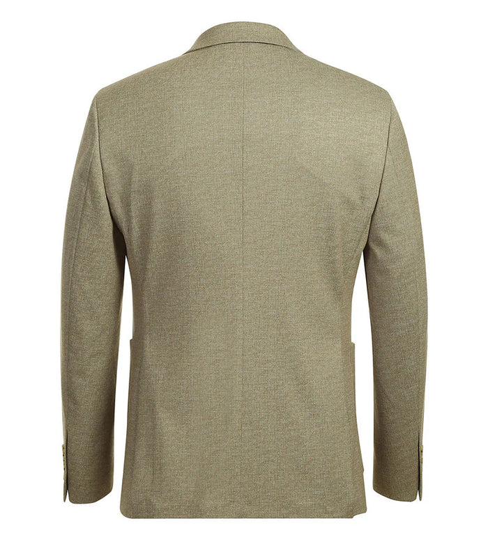 Half Canvas Slim Fit Blazer in Khaki