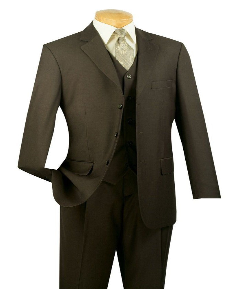 Vinci Men's 3 Piece Solid Executive Suit - Many Color Options