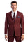"Burgundy Men's Slim Fit Wedding Suit - Basic 2 Button Design"