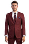 "Burgundy Men's Slim Fit Wedding Suit - Basic 2 Button Design"