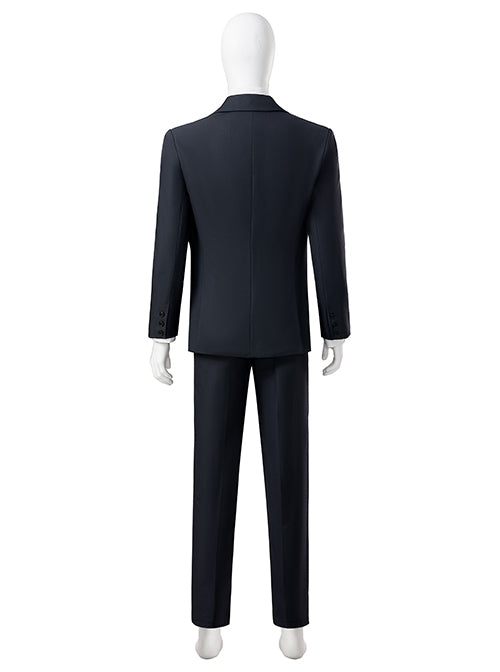 Black Suit Cosplay Costume for Men – Halloween Outfit Without Shoes - 34 Short or Extra Small