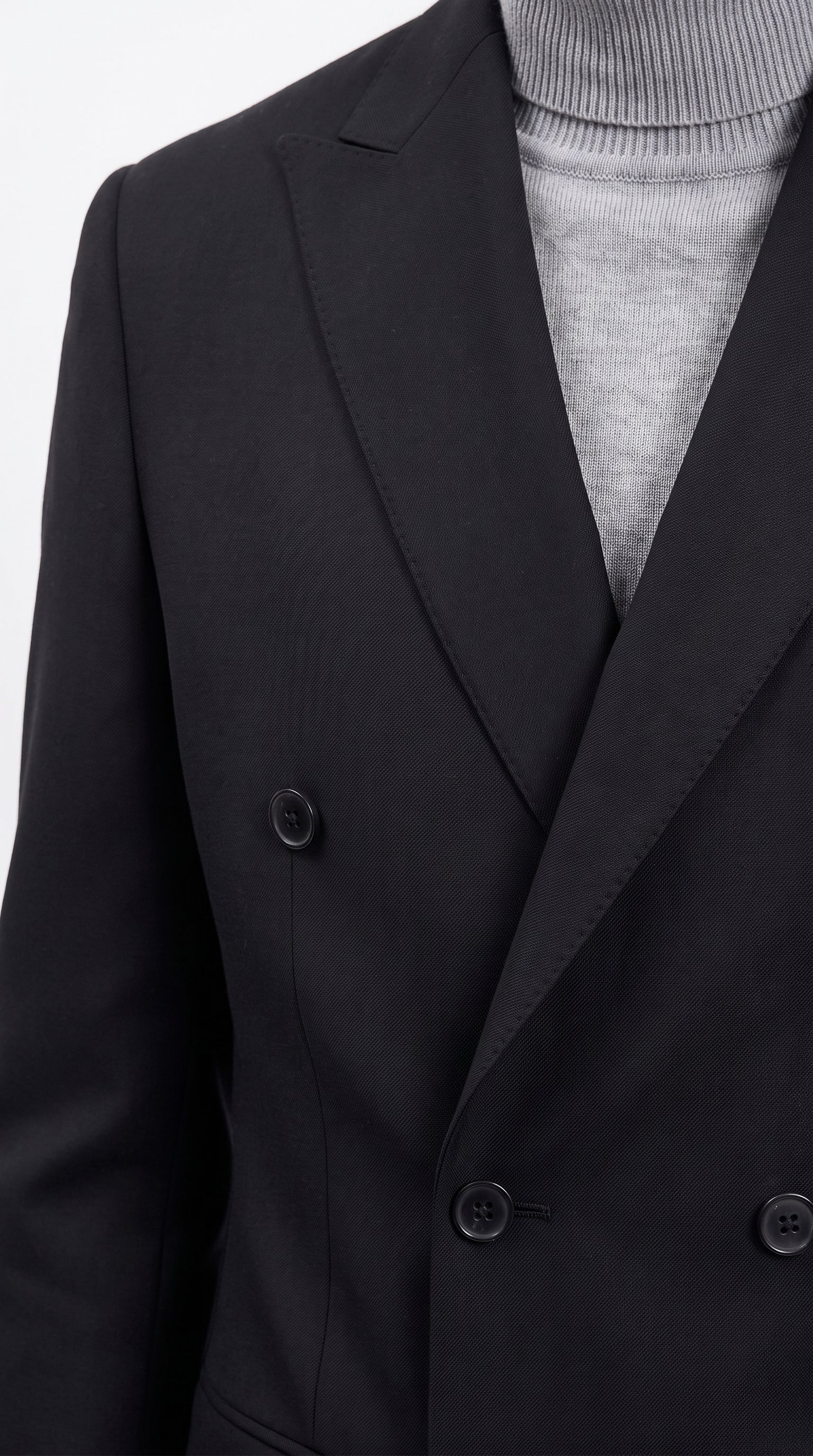 Men's Designer Stacy Adams Classic Double Breasted Suit in Black  Peak Lapel Slim fit - 34 Short or Extra Small