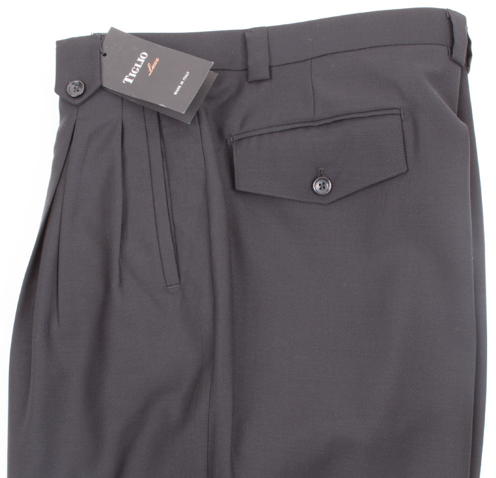 Tiglio Luxe Black Wide Leg, Pure Wool Dress Pants 2576 TIG1001 - 32