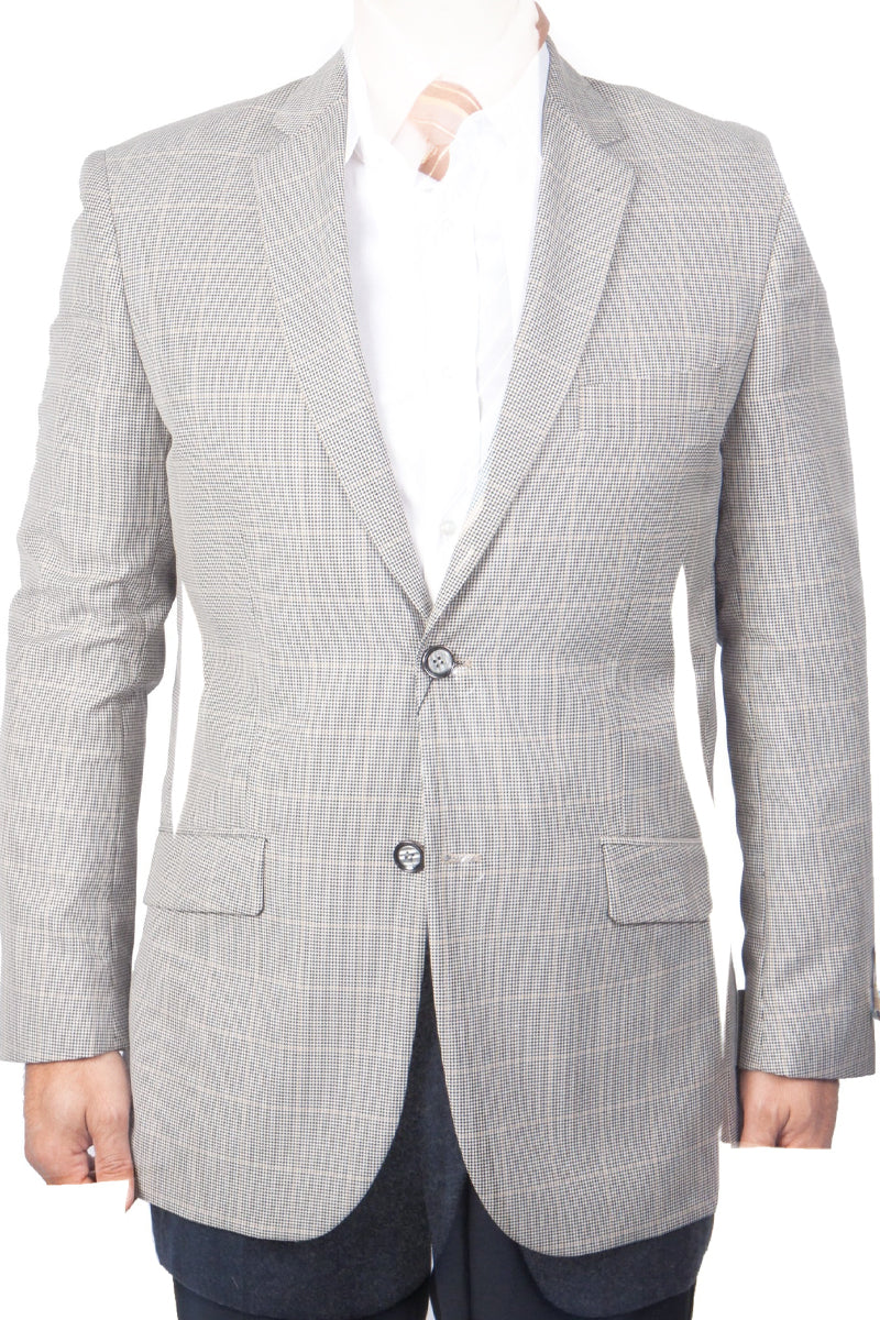 "Houndstooth Plaid Sport Coat - Men's Two Button Classic in Black/White"