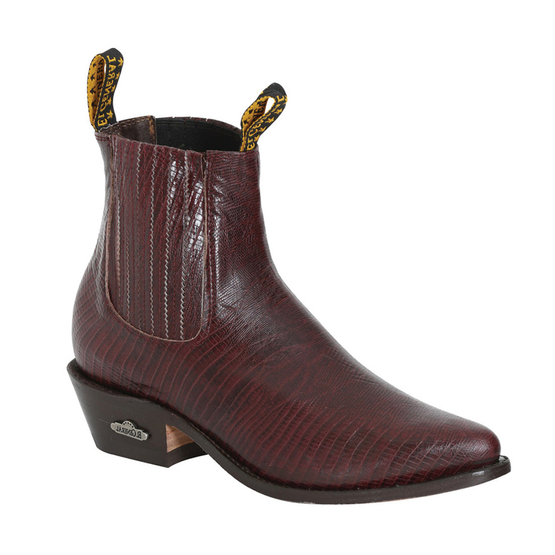 Lizard Print Ankle Boots - Wine
