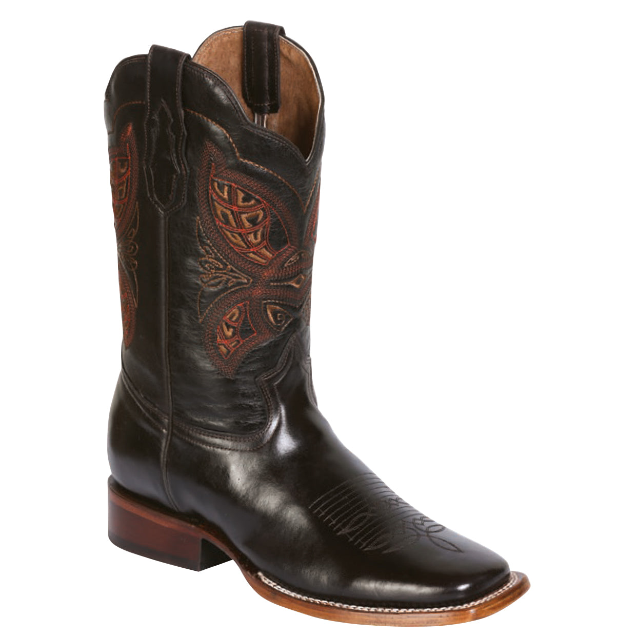 Brown Steel Square Toe Cowboy Boots - EE