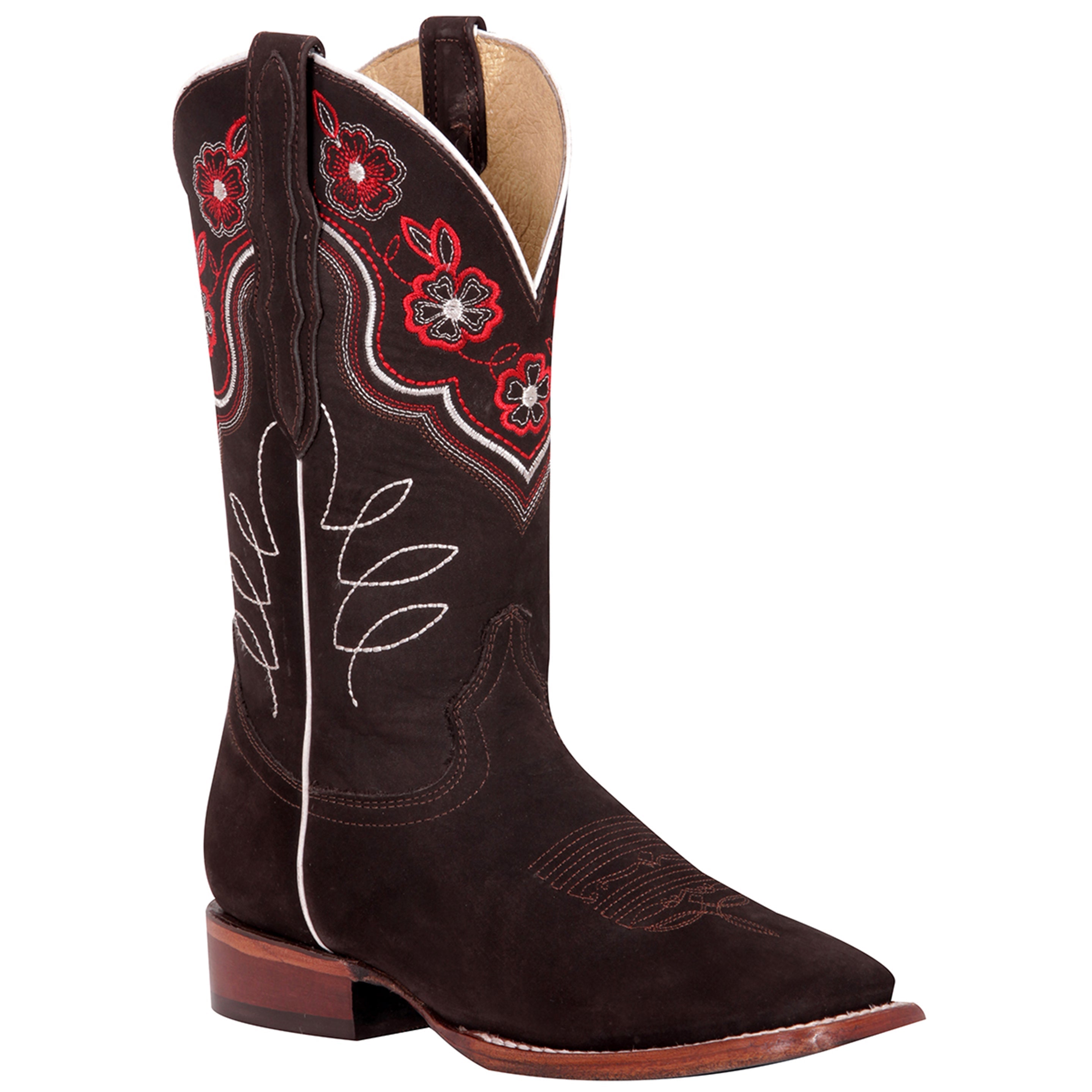 Women's Square Toe Cowboy Boots - Brown