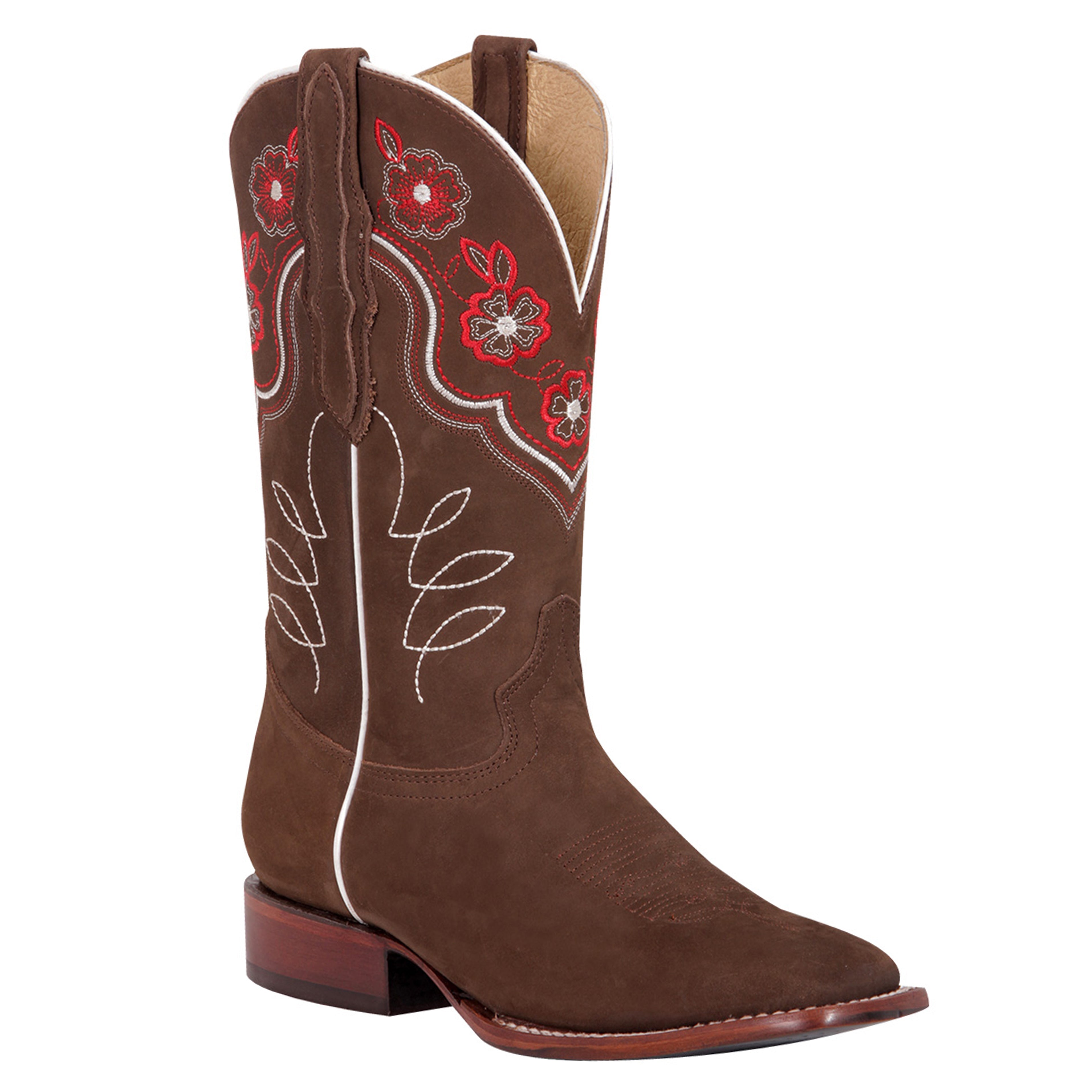 Camel Brown Flower Cowgirl Boots - Camel Brown
