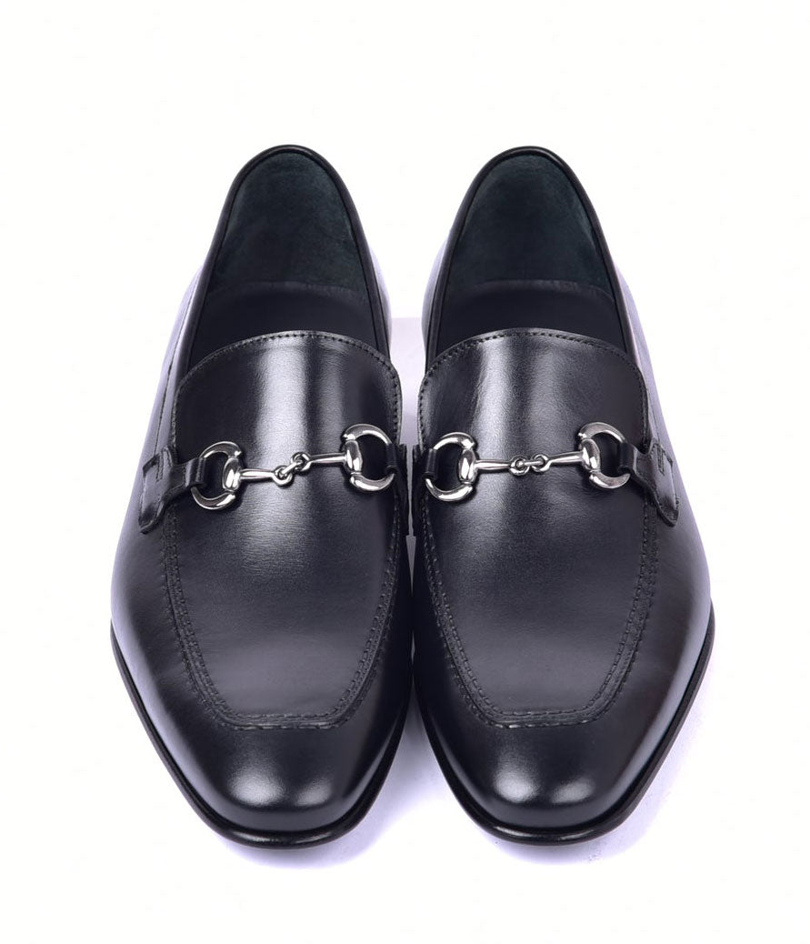 Corrente 4428 Leather Slip-On Loafer Shoes - Black - Image 3