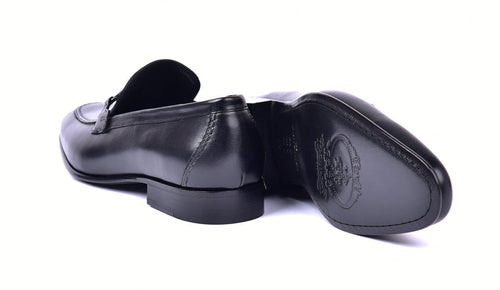 Corrente 4428 Leather Slip-On Loafer Shoes - Black - Image 4