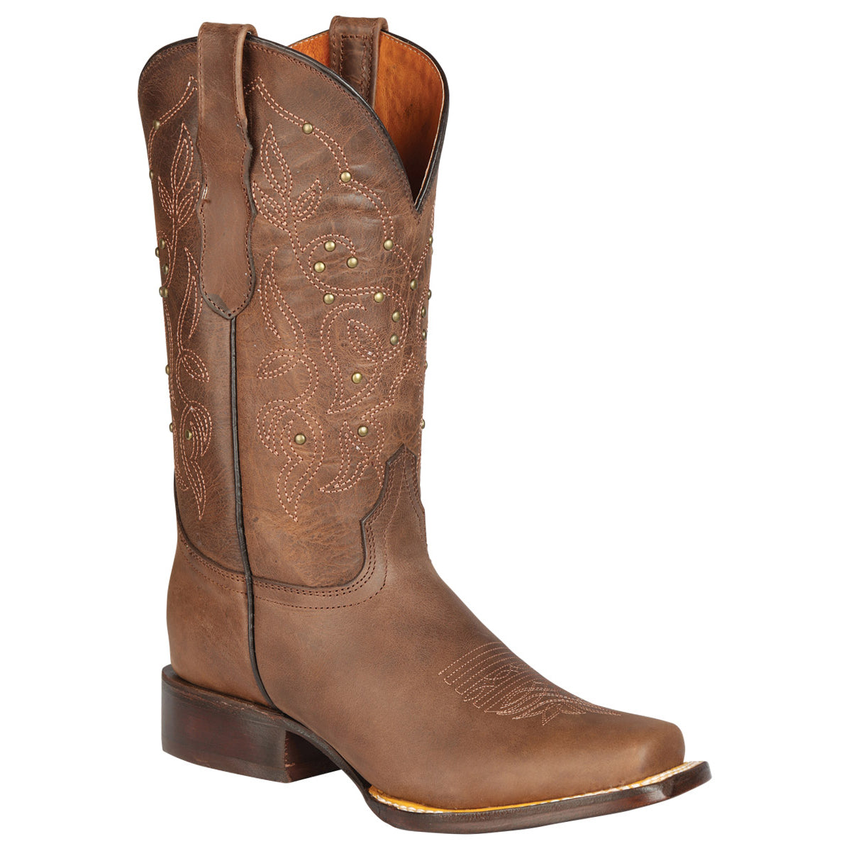 Brown Cowgirl Boots Square Toe - Brown