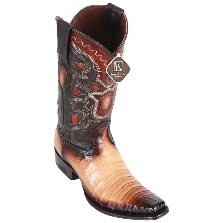 Men's King Exotic Caiman Belly Boots Dubai Toe Handcrafted Faded Oryx (4798215) - 6