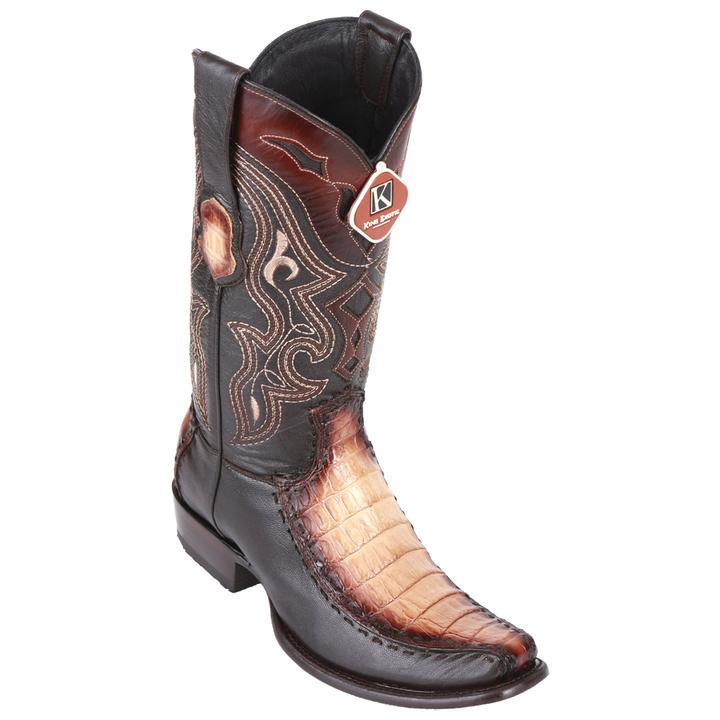 Men's King Exotic Caiman Belly Boots With Deer Dubai Toe Handcrafted Faded Oryx (479F8215) - 6