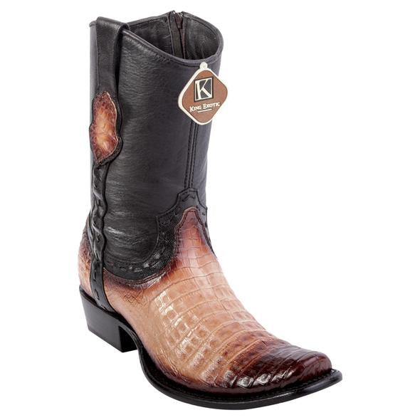 Men's King Exotic Fuscus Caiman Belly Boots With Inside Zipper Handcrafted Faded Oryx (479B8215) - 6