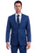 "Modern Fit Men's Summer Suit - Two Button Linen Look, Medium Blue"