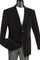 Mens Modern Fit 2 Button Velvet Blazer in Black