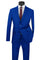 Mens Basic 2 Button Classic Fit Poplin Suit in Royal