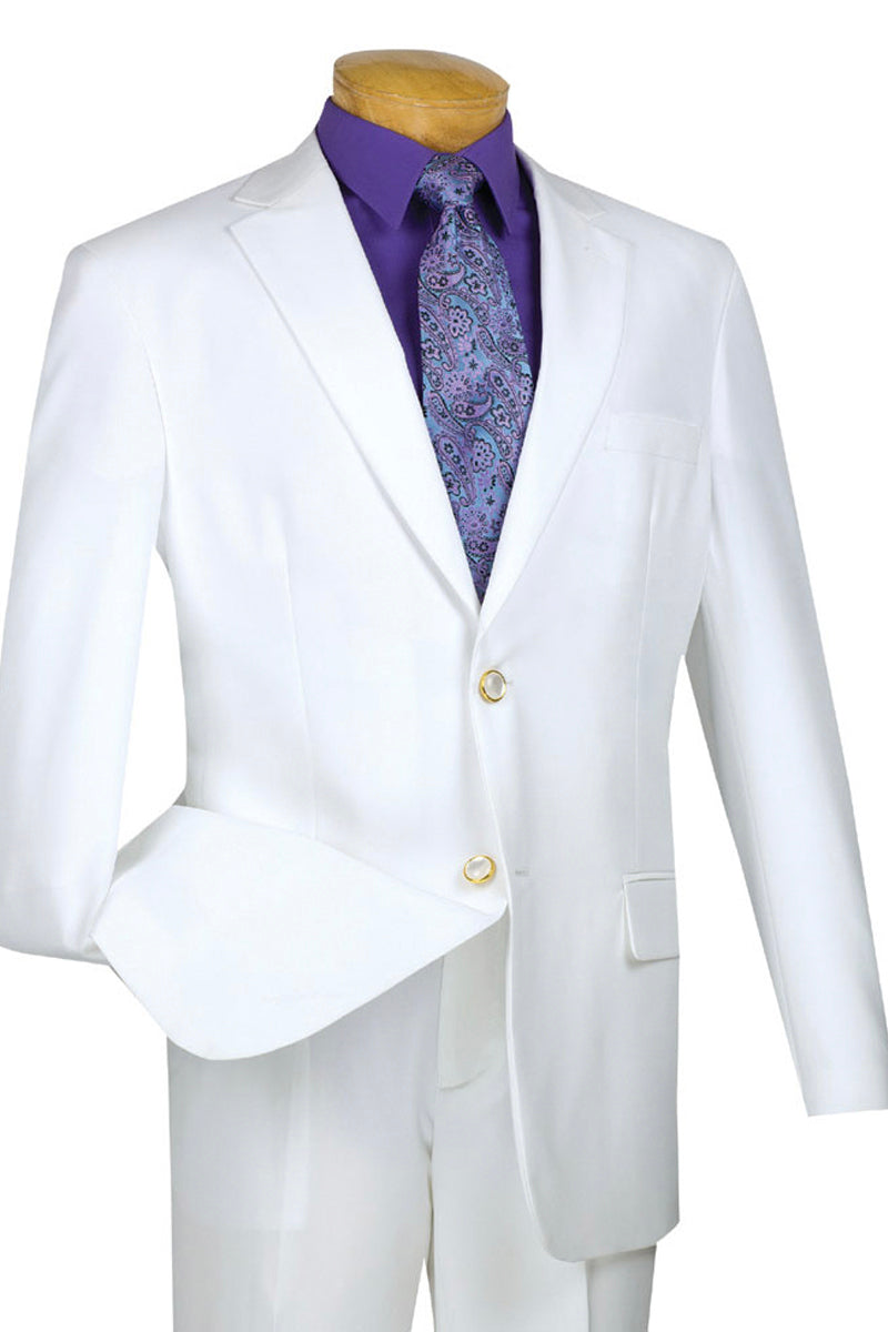 Mens 2 Button Poplin Dress Blazer in White - XS