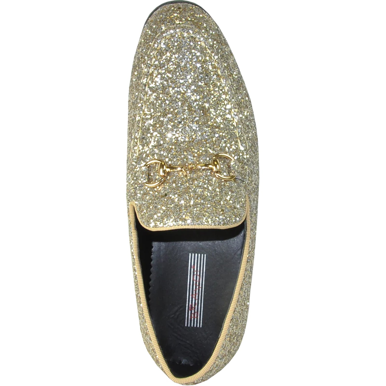 "Gold Sequin Prom Tuxedo Loafers - Modern Men's Glitter Footwear"