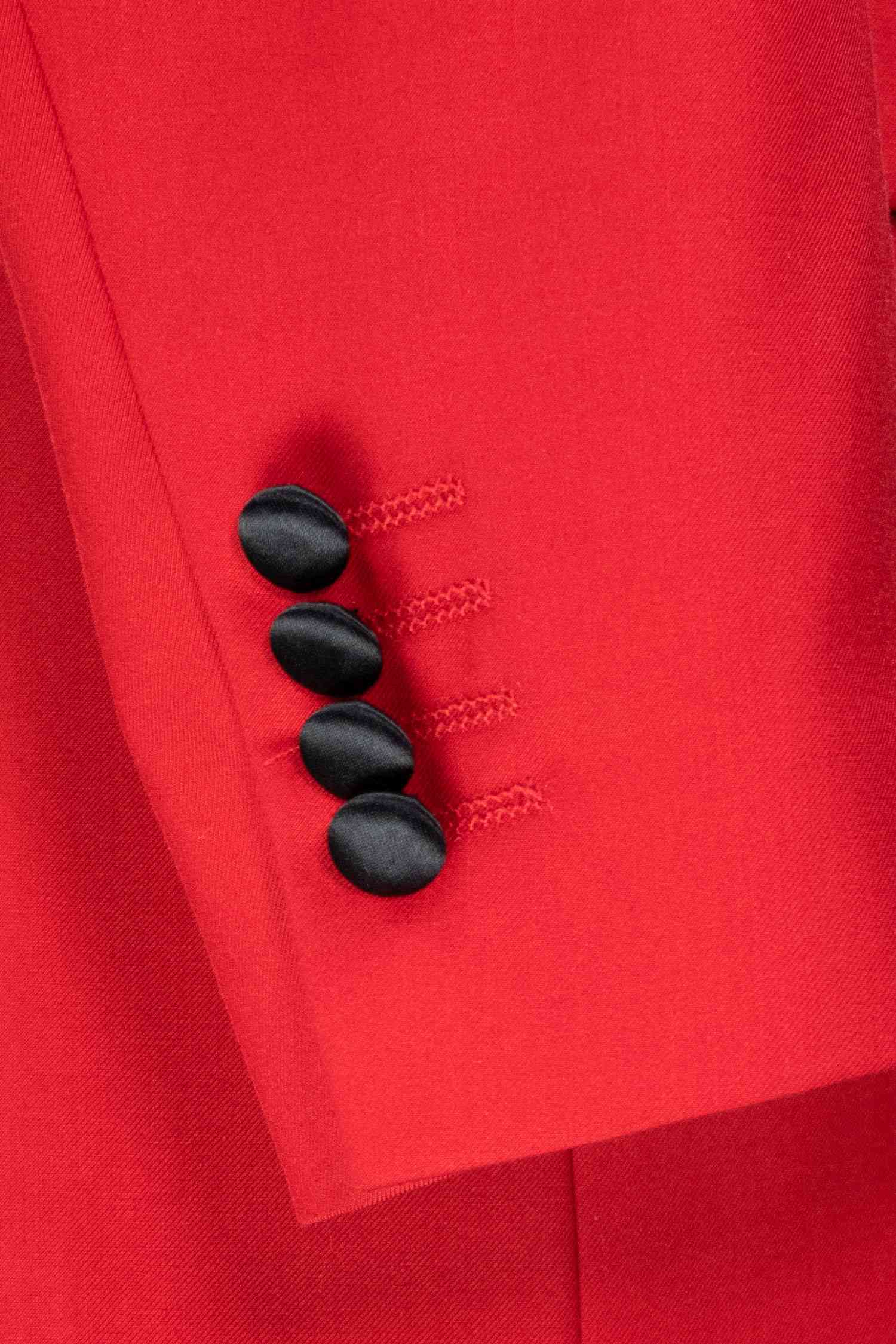 Santorini Collection - Regular Fit Red Tuxedo 4 Piece with Vest Bow Tie Adjustable Waistband - Red