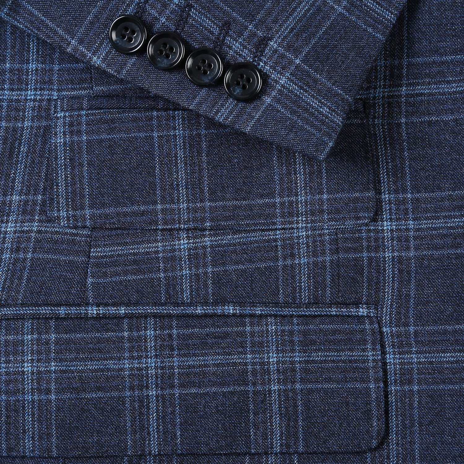 562-4 Men's Slim Fit Wool Stretch Checked Suits - 38Lx32W