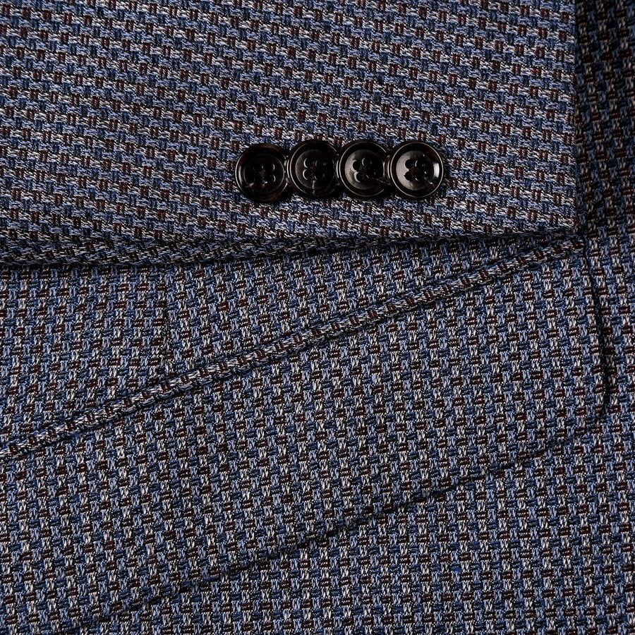 "Brown Birdseye Wool Sport Coat Blazer - Men's Slim Fit Two Button"